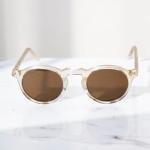 Drift Clear Champagne Round Frame Sunglasses