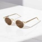 Drift Clear Champagne Round Frame Sunglasses