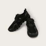 Black Mesh Running Shoes with Reflective Detailing and Hollow Out Sole