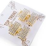 Rectangle Rhinestone Hair Claw Clip Set