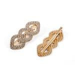 طقم مشابك شعر أنيقة بحبيبات الراين المتشابكة