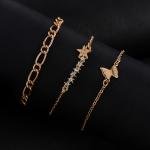 Artificial Golden Glow Butterfly & Star Bracelet Set 5pcs