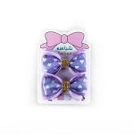 Girl's Heart Print Bow Hair Clip wit Rhinestones
