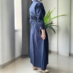 Women's Elegant Pleated Waist Shirt Dress