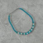 عقد خرز من الفيروز واللؤلؤ إكسسوارات يدوية الصنع بلمسة أنيقة