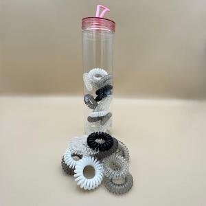 Spiral Hair Tie Set in Transparent Tube