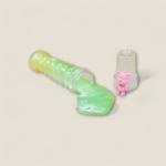 سلايم براق في أنبوب حلزوني مع غطاء دبدوب متعة مطاطية لامعة للأطفال وتخفيف التوتر