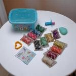 مجموعة الطين الناعم الملوّن من كرييتيف وورلد صندوق تخزين مطبوع بأشكال الأرنب والدب