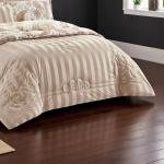 Mora Spain Regal Stripes 6-Piece Comforter Set – Baroque Damask Print & Quilted Satin Finish (Lena)