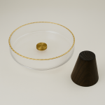 Aurum Deco Glass Cake Stand with Wooden Base
