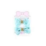 Girls Rhinestone Hair Bow Clip with Floral Details