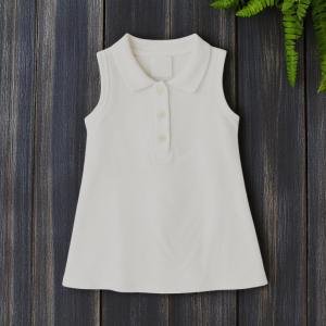 فستان بولو بناتي بدون أكمام بقصة A واسعة