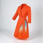 Women's Wrap Dress with Gradient Pleated Skirt