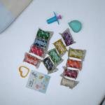 مجموعة الطين الناعم الملوّن من كرييتيف وورلد صندوق تخزين مطبوع بأشكال الأرنب والدب