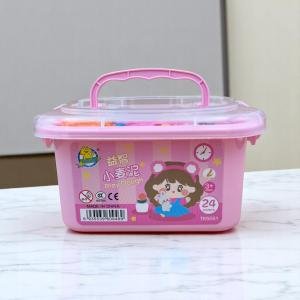 مجسم طين تشكيل للأطفال مجموعة عجينة لعب 24 لون مع قوالب شخصيات كرتونية