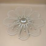 Crystal Acrylic Daisy-Shaped Decorative Serving Stand with Silver Ball Accents