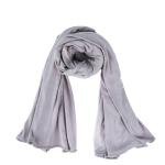 Cotton and Chiffon Scarf with Fine Stitch Edges - LIght Grey