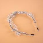 Dewdrop Elegance Headband with Wire and Clear Beads
