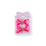 Girl's Heart Print Bow Hair Clip wit Rhinestones