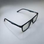 نظارة طبية مستطيلة الشكل باللون الأزرق الداكن مع أذرع منسوجة