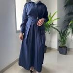 Women's Elegant Pleated Waist Shirt Dress