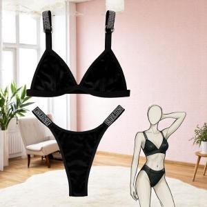 في اي بي مجموعة حمالة صدر مثلثة وثونغ فاخرة دانتيل ناعم أشرطة قابلة للتعديل مريحة