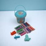 Sweet Bear & Bunny Blue Bucket Play Dough Set - 18 Colors with Fun Molds