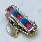 Women’s Glam Mosaic Hair Claw – Beaded Crystal Accent Grip Clip