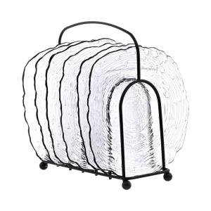 Glass serving plate set with stand - plate holder
