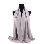 Cotton and Polyester Scarf with Fine Stitch Edges - Beige