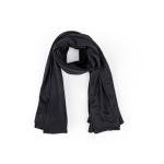 Cotton and Chiffon Scarf with Fine Stitch Edges - Charcoal Black