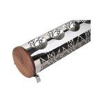 Cylindrical Stainless Steel 5-Bottle Jucie Rack with Laser-Cut Geometric Art Design