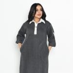 Casual Collar Dress Length Loose Fit Pockets