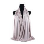 Cotton and Chiffon Scarf with Fine Stitch Edges - Pale Taupe