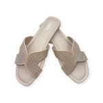 Rhinestone Embellished Flat Slippers