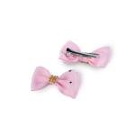 Girls Rhinestone Hair Bow Clip with Floral Details