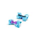 Girl's Charming Grosgrai Bow Hair Clip with Polka-Dot Bow Embellishments