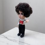 دمية ماي الفتاة الصغيرة بملابس تنكرية تنورة وردية وعصابة رأس الهدية المثالية للأطفال دمية قابلة للجمع وصديقة للعب