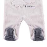 Baby DreamCloud Footed Romper with Bear & Cloud Embroidery