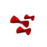 Girl's Elegant Satin Rhinestone Accent Crystal Details Hair Bow Clip