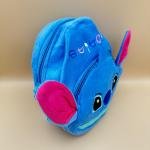 Stitch Face Plush Backpack – Blue & Pink Ears