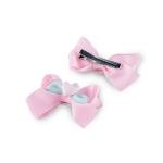 مشبك شعر للبنات بتصميم فيونكة مزدوجة مع شكل قلب