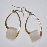 Teardrop Loop Earrings with Translucent Stone Accent