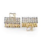 Rectangle Rhinestone Hair Claw Clip Set