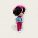 دمية ماي الفتاة الصغيرة بملابس تنكرية تنورة وردية وعصابة رأس الهدية المثالية للأطفال دمية قابلة للجمع وصديقة للعب