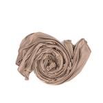 Cotton and Chiffon Scarf with Fine Stitch Edges - LIght Brown
