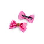 Girl's Heart Print Bow Hair Clip wit Rhinestones