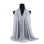 Cotton and Polyester Scarf with Fine Stitch Edges - Grey