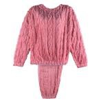 طقم بيجامة شتوية فروي بنقشة متعرجة