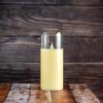 شمعة LED بأسطوانة زجاجية شفافة – شكل أسطواني